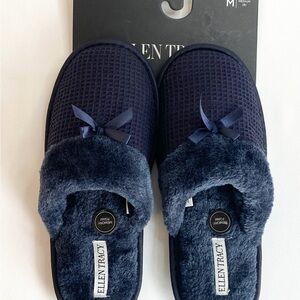 Ellen Tracy Midnight Blue Slippers